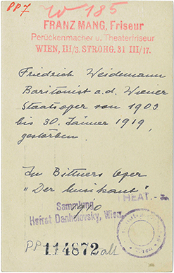 Friedrich Weidemann, Verweis auf Stücktitel: Der Musikant