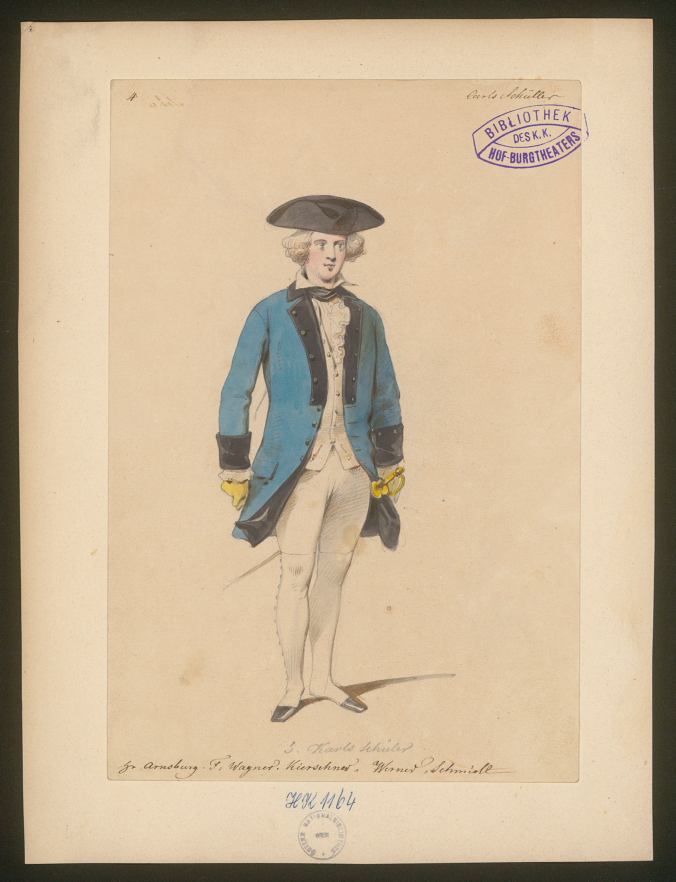 Die Karlsschüler, Titel der Serie: Figurinen des k.k. Hof-Burgtheaters