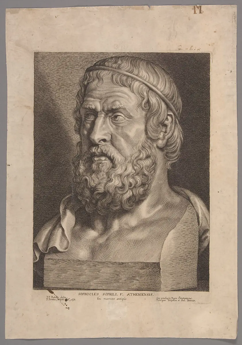 Sophokles, Titel in Vorlageform: SOPHOCLES SOPHILI. F. ATHENIENSIS