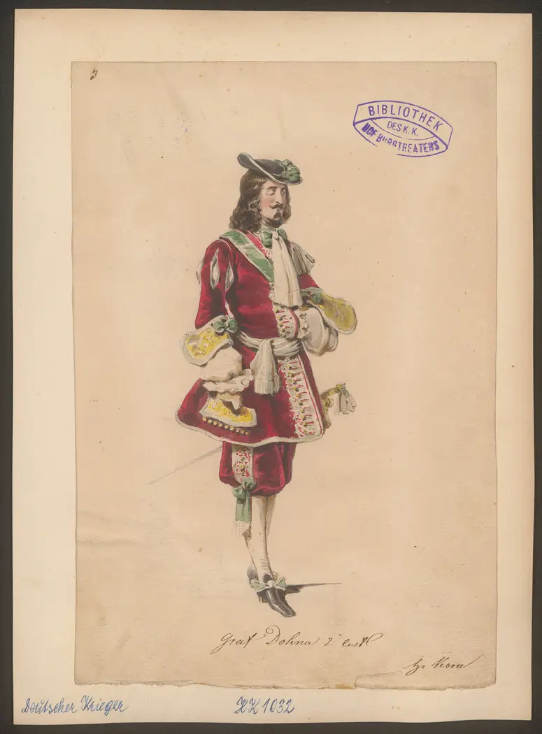 Ein deutscher Krieger, Titel der Serie: Figurinen des k.k. Hof-Burgtheaters