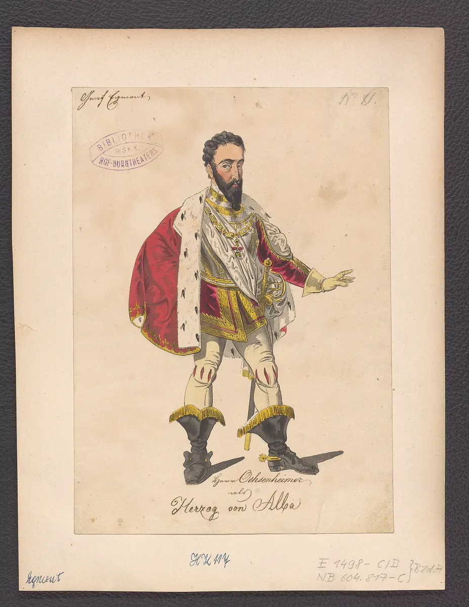 Egmont, Titel der Serie: Figurinen des k.k. Hof-Burgtheaters