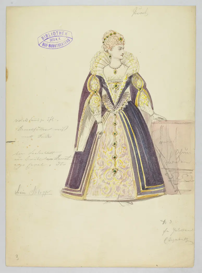 Maria Stuart, Titel der Serie: Figurinen des k.k. Hof-Burgtheaters