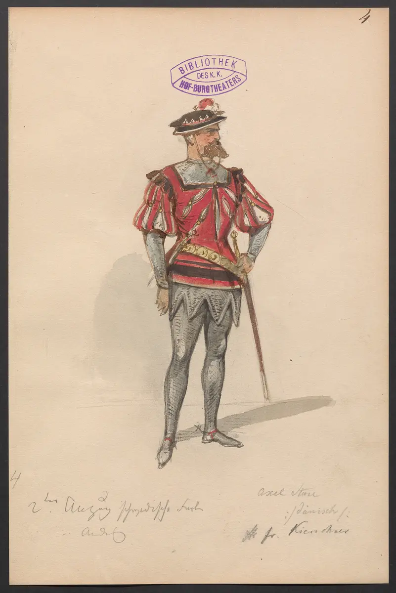 Gustav Wasa, oder Maske für Maske, Titel der Serie: Figurinen des k.k. Hof-Burgtheaters