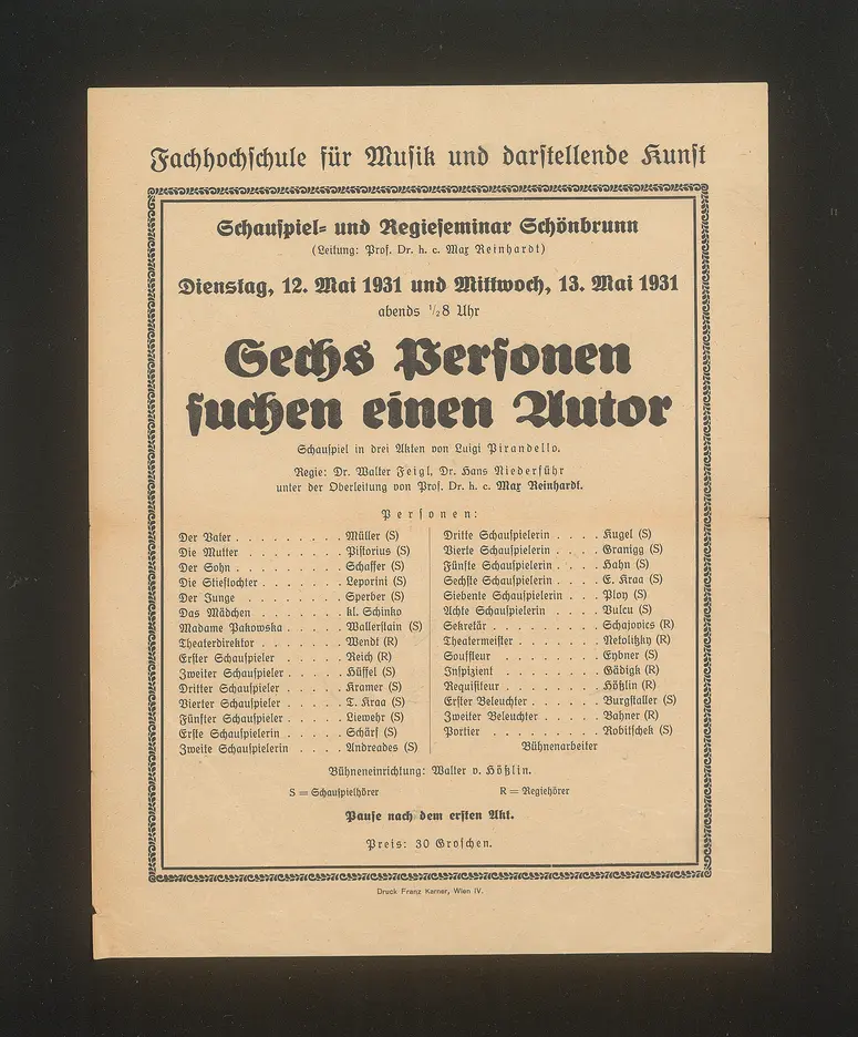 Sechs Personen suchen einen Autor