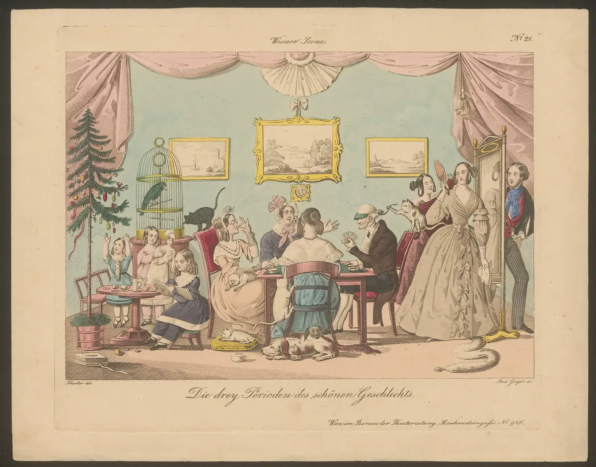 Die drey Perioden des schönen Geschlechts., Titel der Serie: Wiener Scene, Name der Zeitschrift: Wiener Theaterzeitung