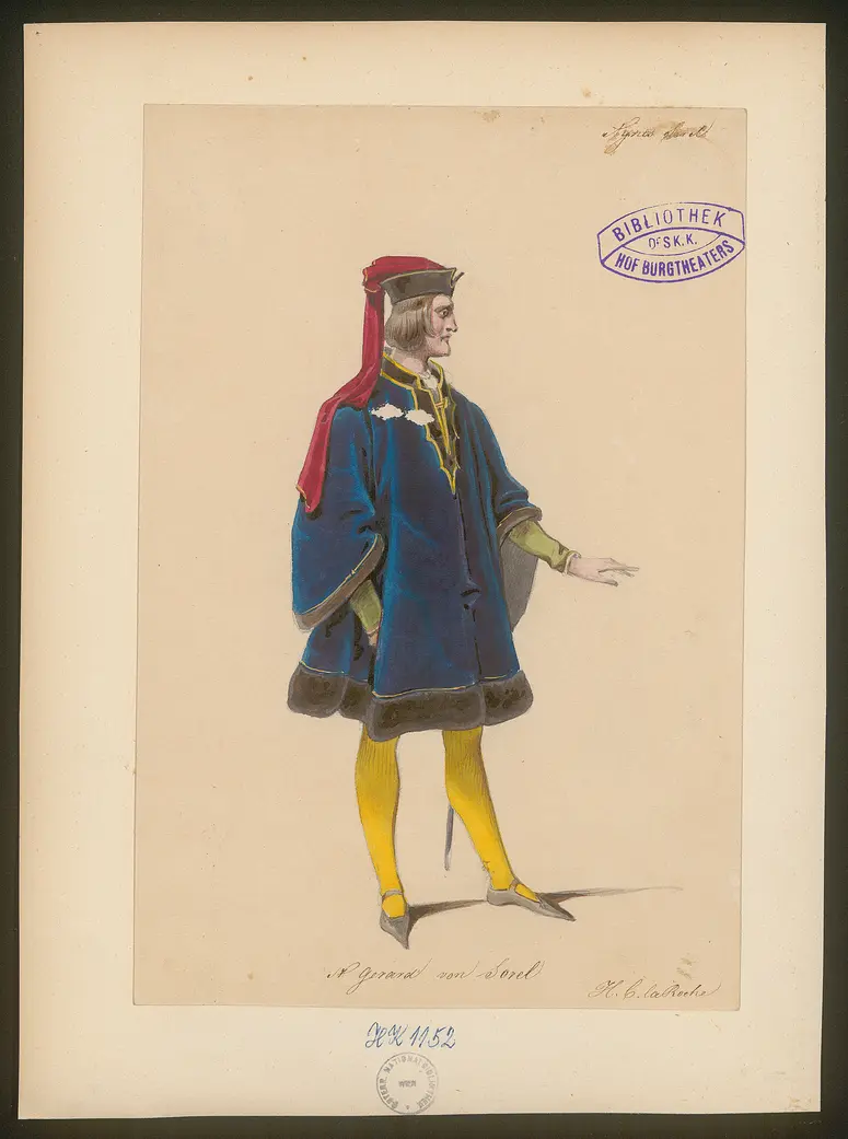 Agnes Sorel, Titel der Serie: Figurinen des k.k. Hof-Burgtheaters