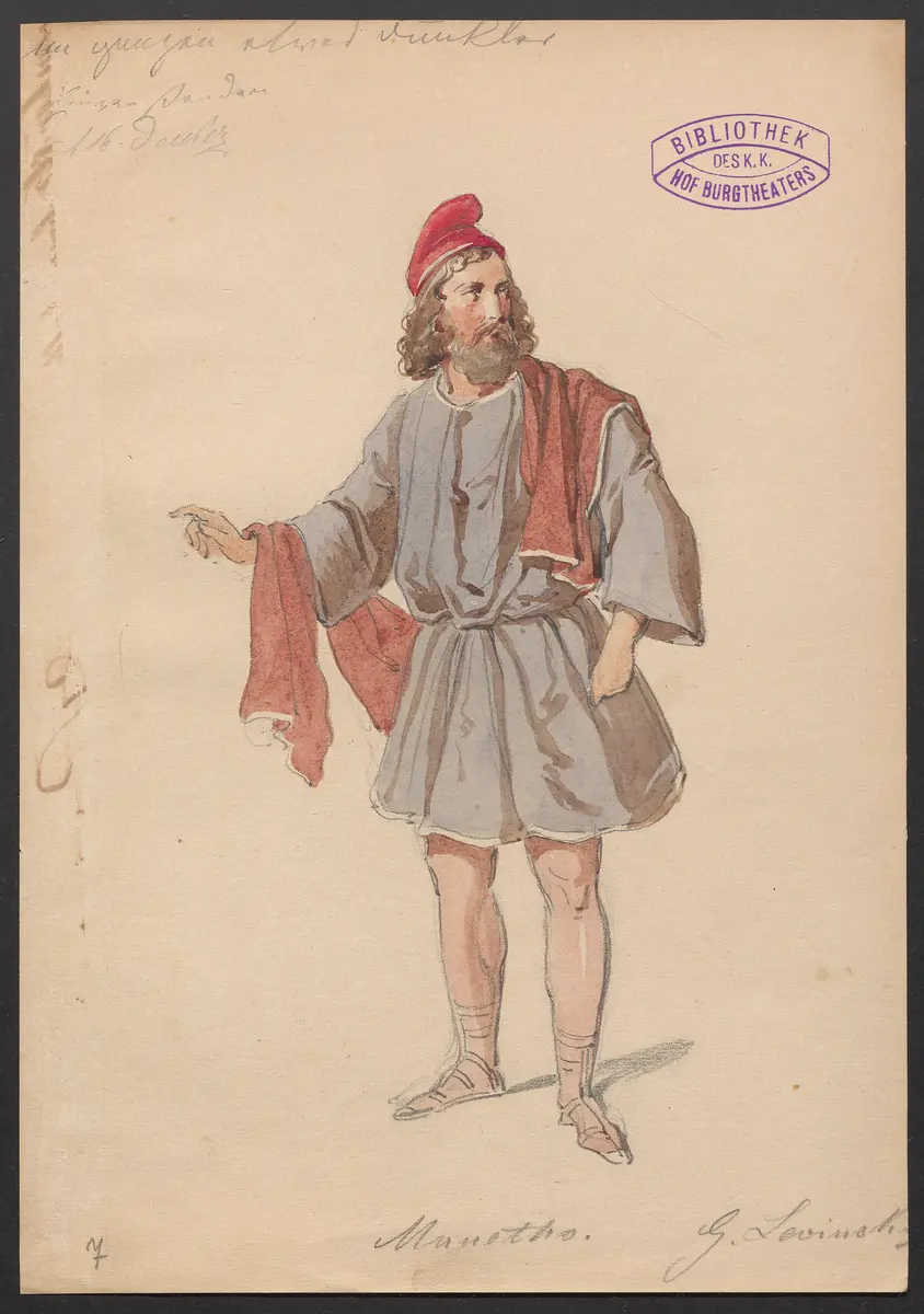 Perseus von Macedonien, Titel der Serie: Figurinen des k.k. Hof-Burgtheaters