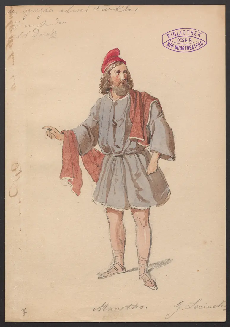 Perseus von Macedonien, Titel der Serie: Figurinen des k.k. Hof-Burgtheaters