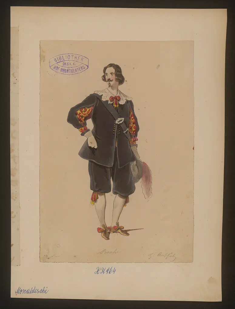 Monaldeschi, Titel der Serie: Figurinen des k.k. Hof-Burgtheaters
