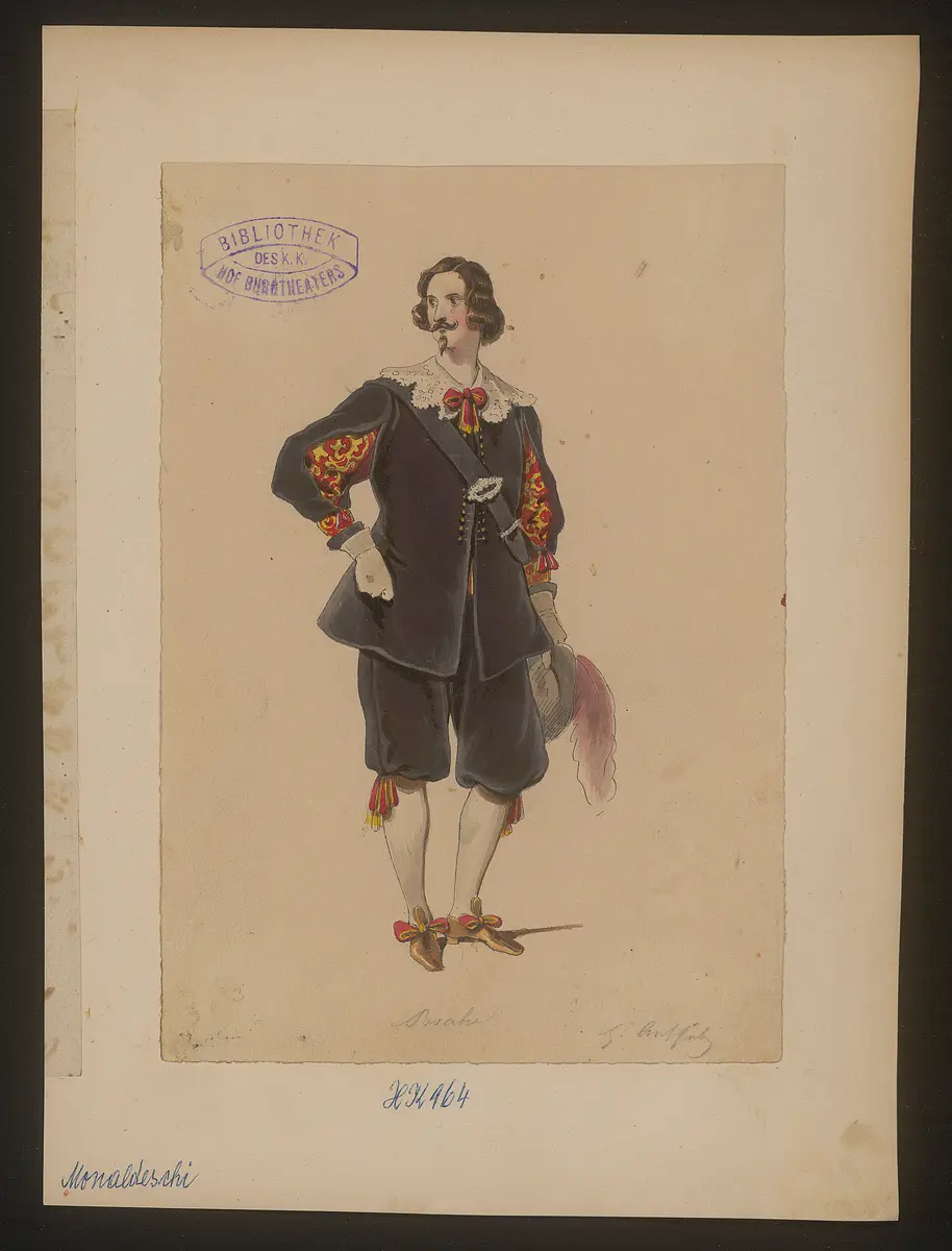 Monaldeschi, Titel der Serie: Figurinen des k.k. Hof-Burgtheaters