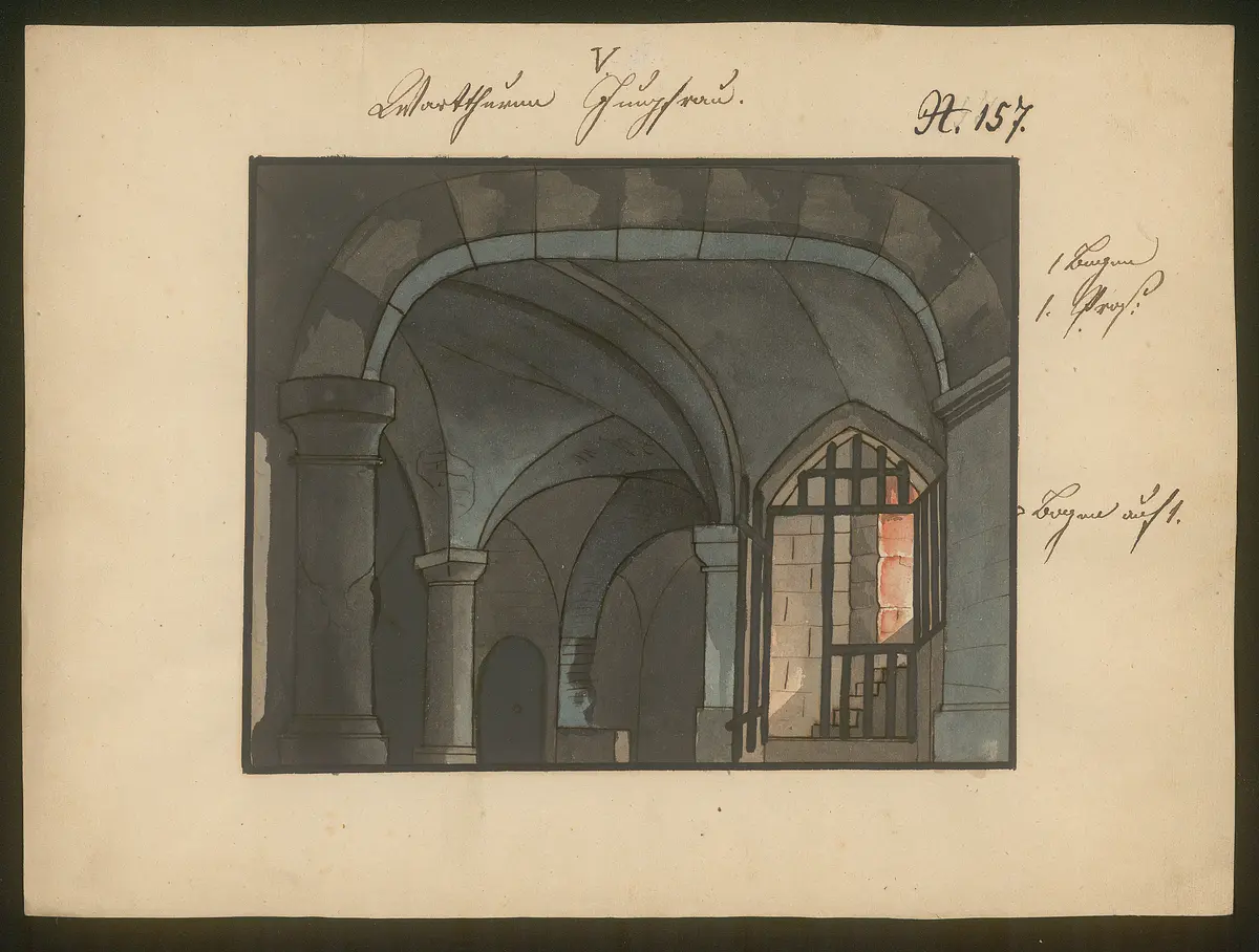 Jungfrau von Orleans, Titel der Serie: Dekorationsfundus der Hoftheater (Altbestand aus der ersten Hälfte des 19. Jh.)