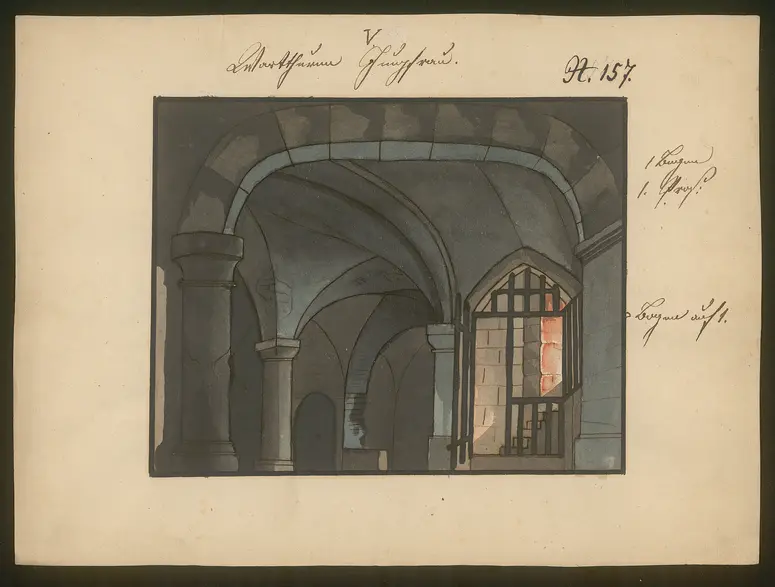 Jungfrau von Orleans, Titel der Serie: Dekorationsfundus der Hoftheater (Altbestand aus der ersten Hälfte des 19. Jh.)