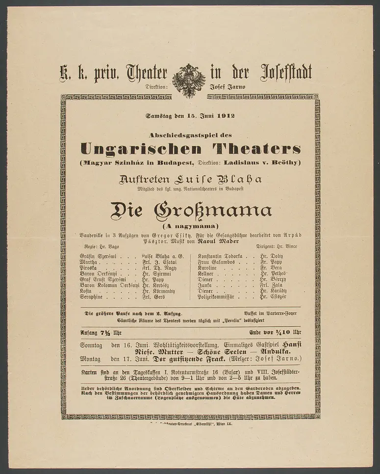 Die Großmama, Originaltitel: A nagymama