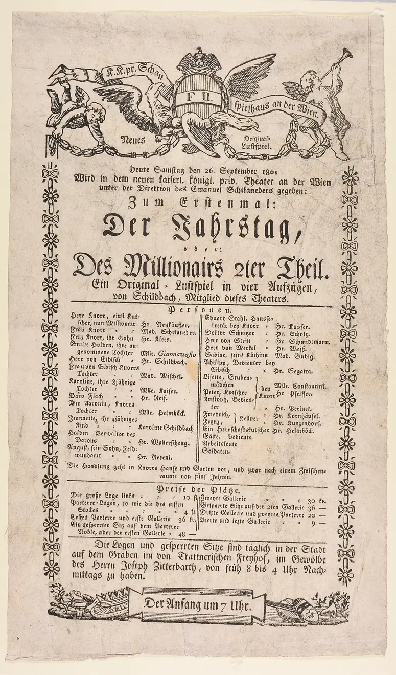 Der Jahrestag oder Des Millionairs 2ter Theil