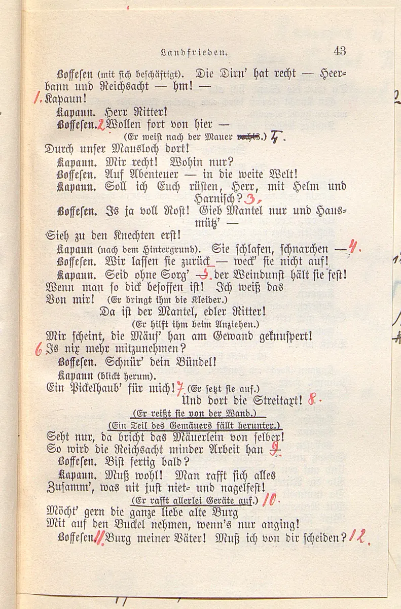 Landfrieden. Deutsche Komödie in drei Aufzügen