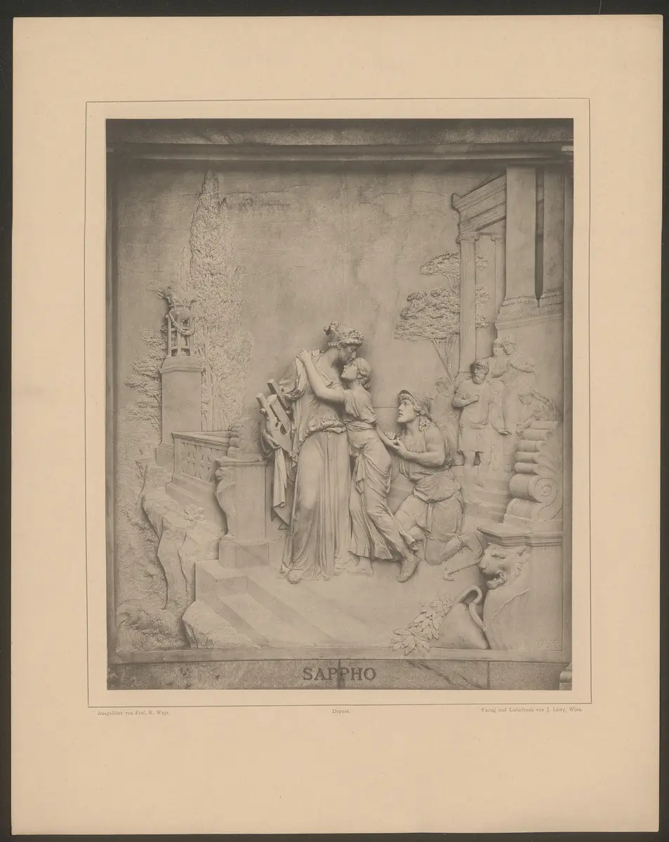 Wien (allgemein), Grillparzer-Denkmal, Verweis auf Stücktitel: Sappho