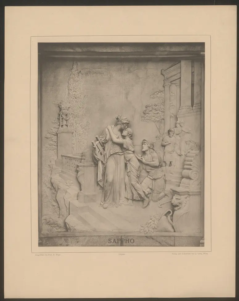 Wien (allgemein), Grillparzer-Denkmal, Verweis auf Stücktitel: Sappho