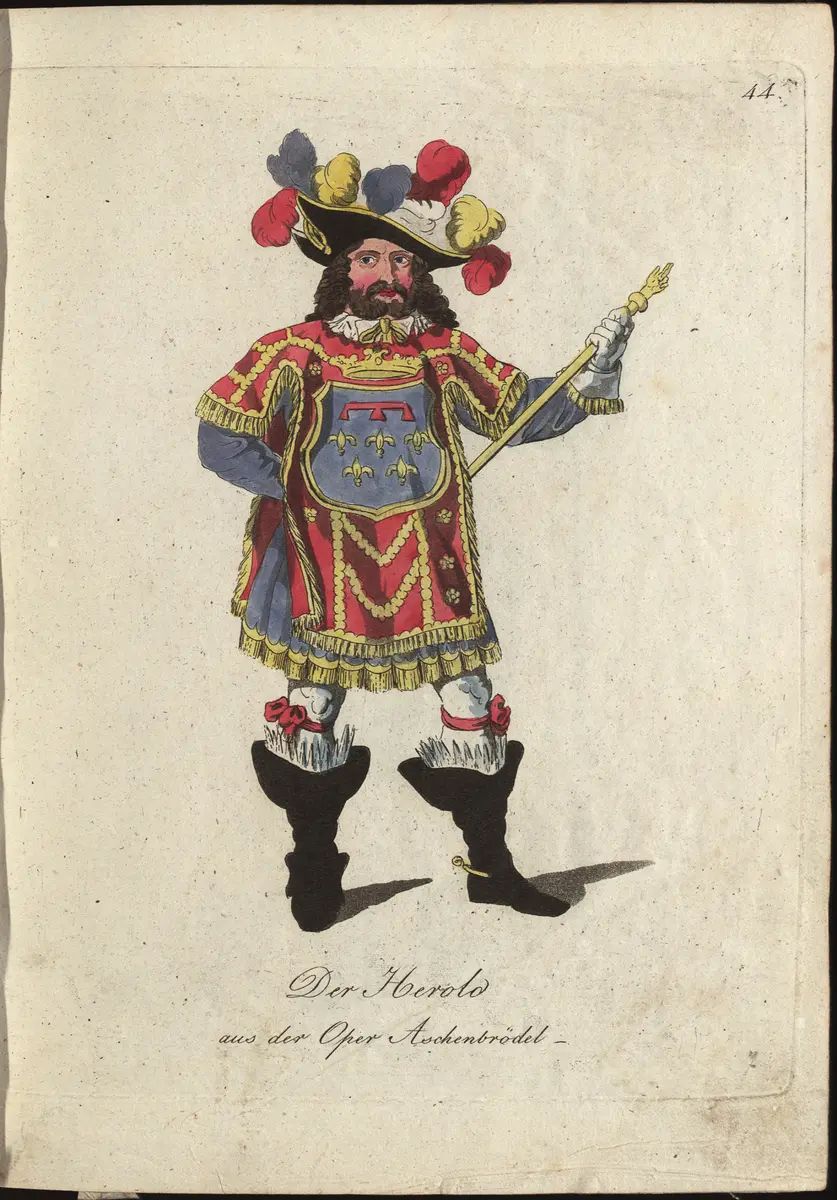 Aschenbrödel, Titel der Serie: Auswahl schöner Costumes für Theater- und Ball-Anzüge