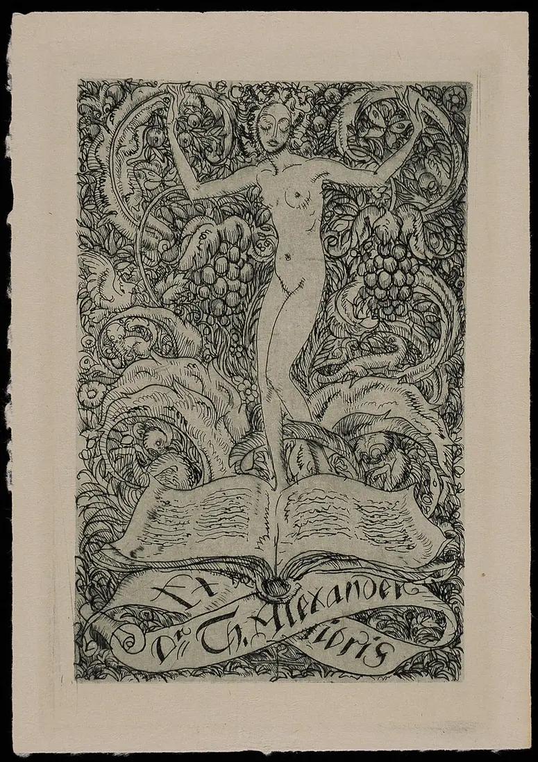 Exlibris Theodor Alexander, Titel in Vorlageform: Exlibris Dr. Th. Alexander