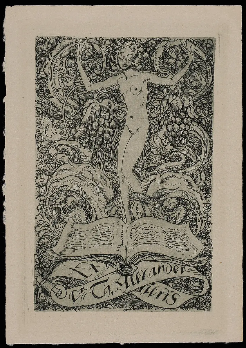 Exlibris Theodor Alexander, Titel in Vorlageform: Exlibris Dr. Th. Alexander