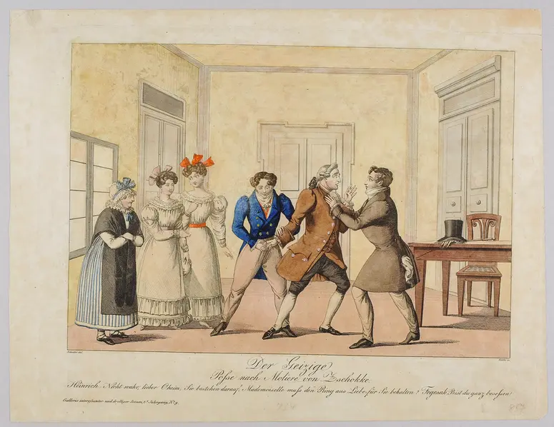 Der Geizige, Titel der Serie: Gallerie interessanter und drolliger Scenen, Name der Zeitschrift: Wiener Theaterzeitung