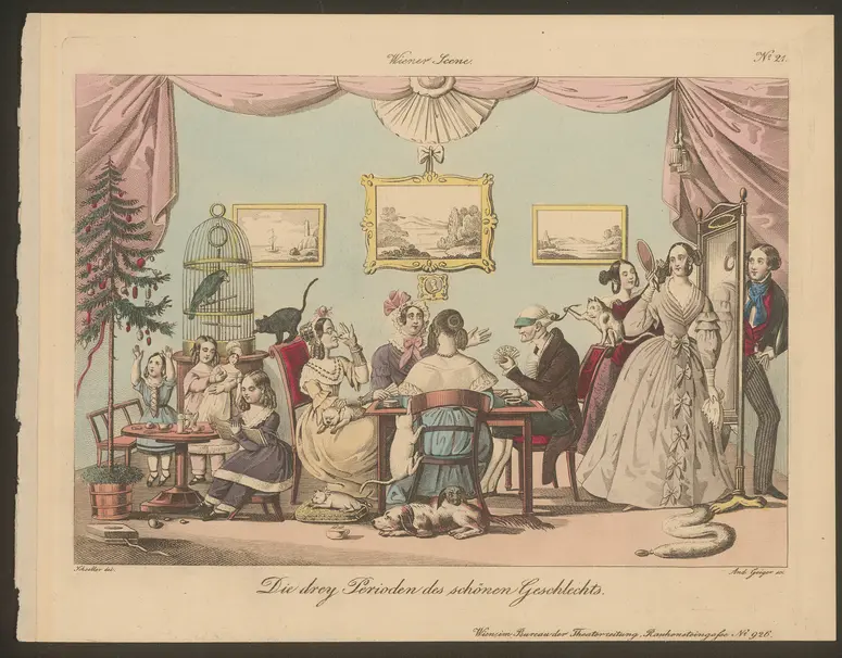 Die drey Perioden des schönen Geschlechts., Titel der Serie: Wiener Scene, Name der Zeitschrift: Wiener Theaterzeitung