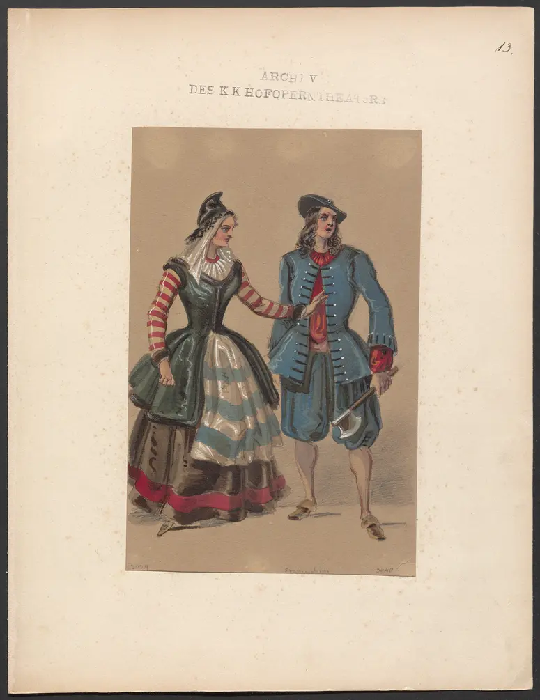 Die Ballnacht, Alternativtitel: Gustav, oder Der Maskenball, Originaltitel: Gustave III., ou Le bal masqué, Titel der Serie: Figurinen des k.k. Hofoperntheaters