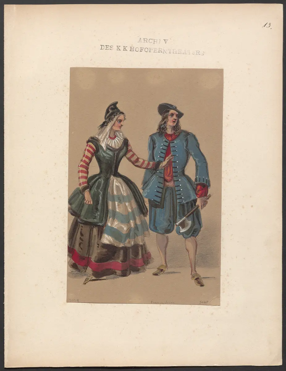 Die Ballnacht, Alternativtitel: Gustav, oder Der Maskenball, Originaltitel: Gustave III., ou Le bal masqué, Titel der Serie: Figurinen des k.k. Hofoperntheaters