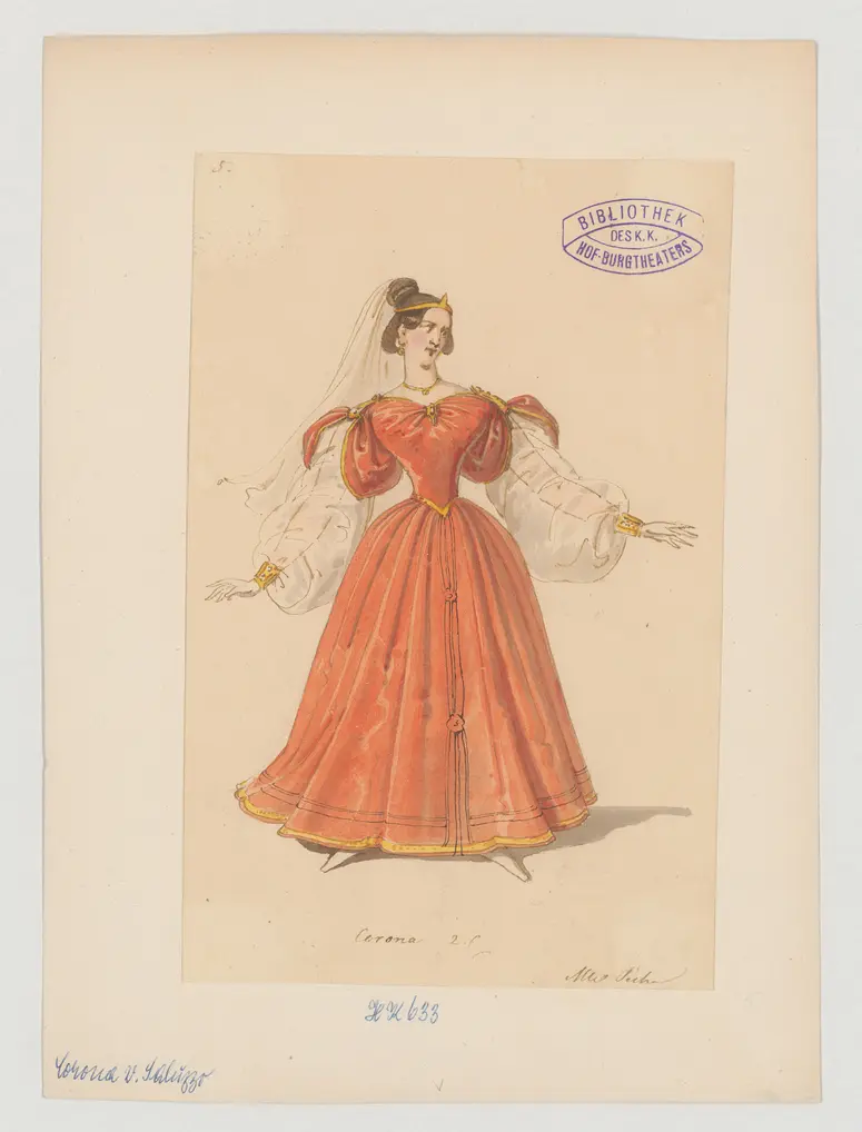 Corona von Saluzzo, Titel der Serie: Figurinen des k.k. Hof-Burgtheaters