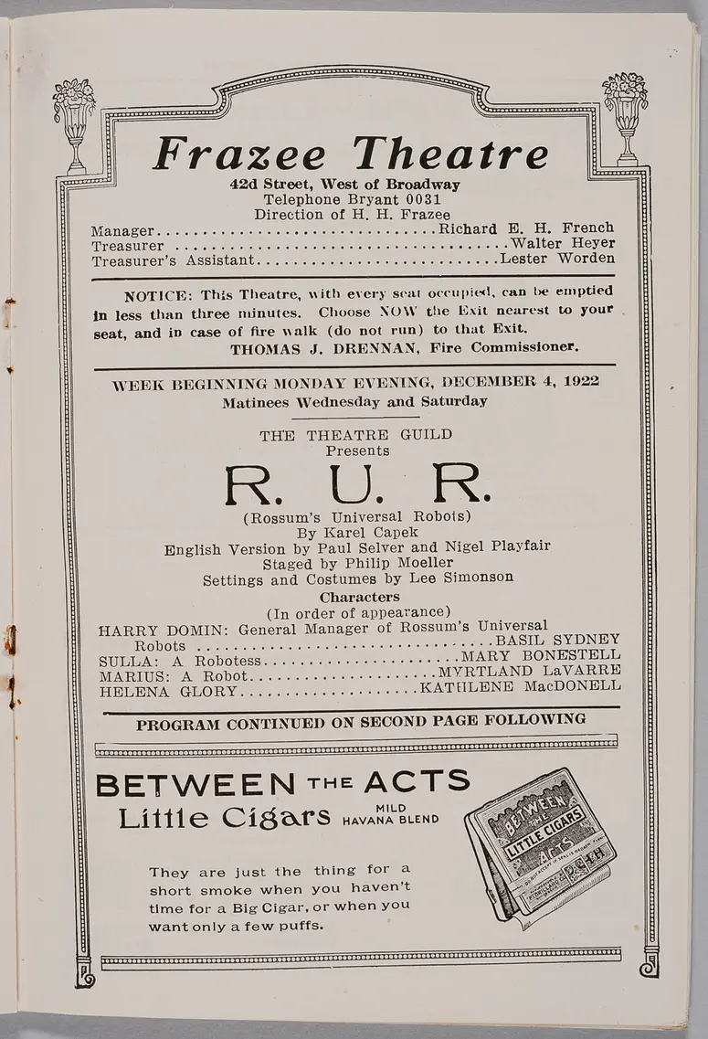 R.U.R. (Rossum's Universal Robots)