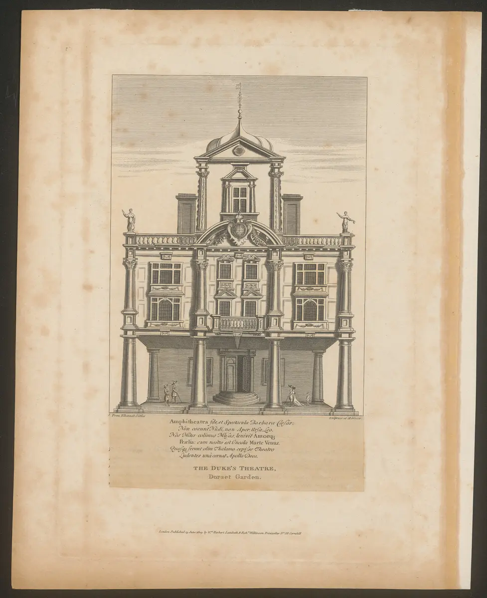 London, Dorset Garden Theatre, Alternativtitel: London, Duke`s Theatre, Titel der Serie: Londina Illustrata