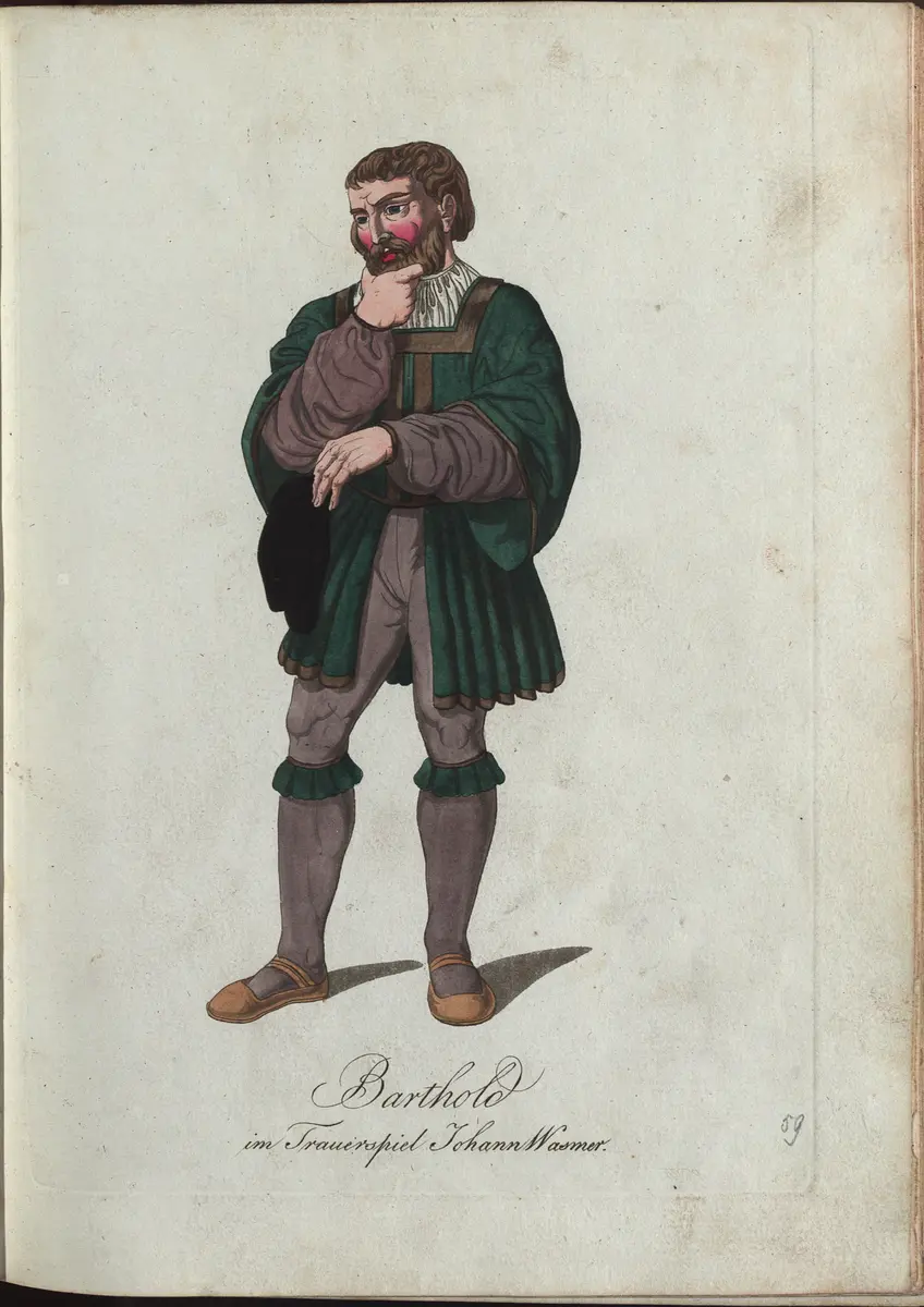 Johann Vasmer, Bürgermeister von Bremen, Titel in Vorlageform: Johann Wasmer, Titel der Serie: Auswahl schöner Costumes für Theater- und Ball-Anzüge