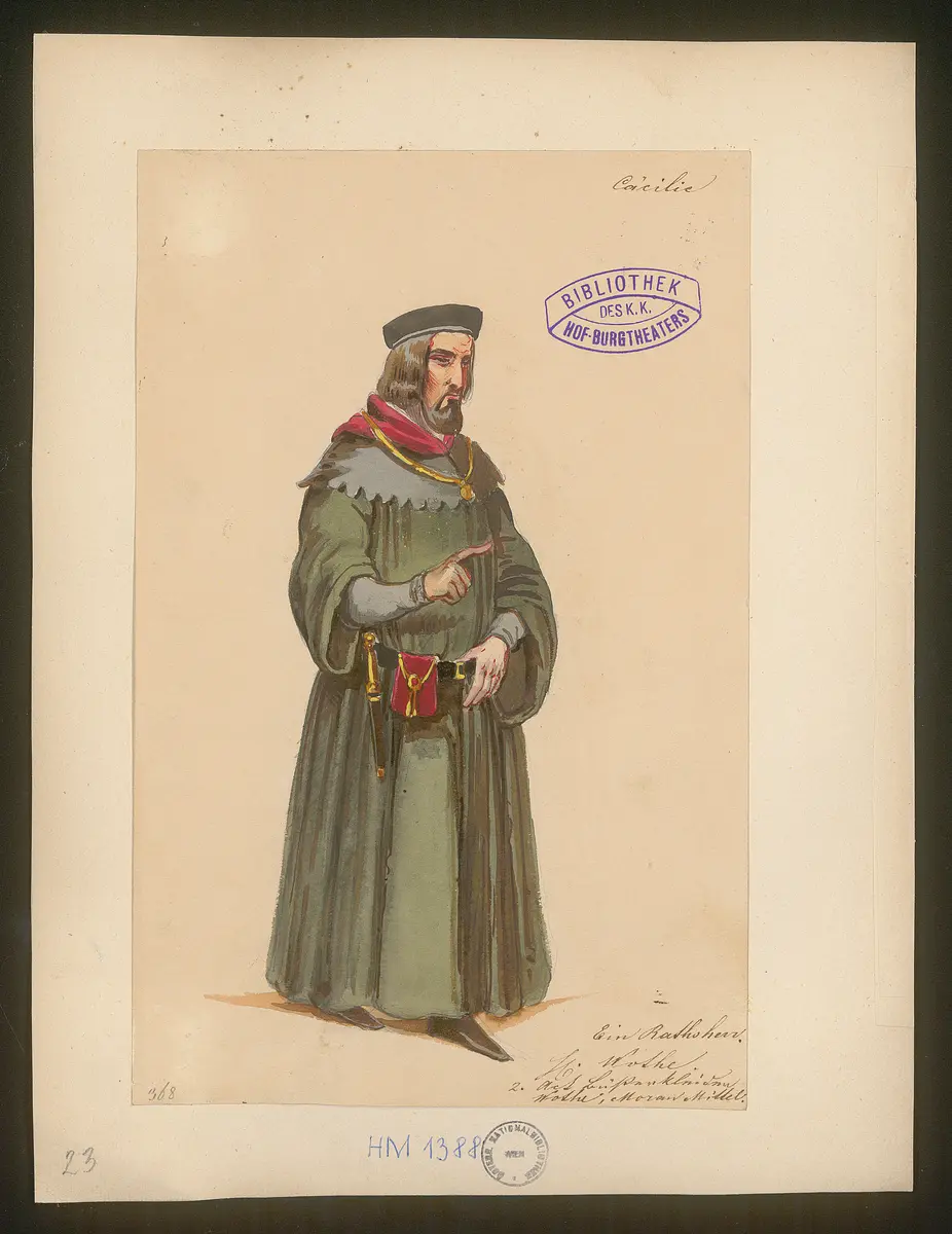 Cäcilia von Albano, Titel der Serie: Figurinen des k.k. Hof-Burgtheaters