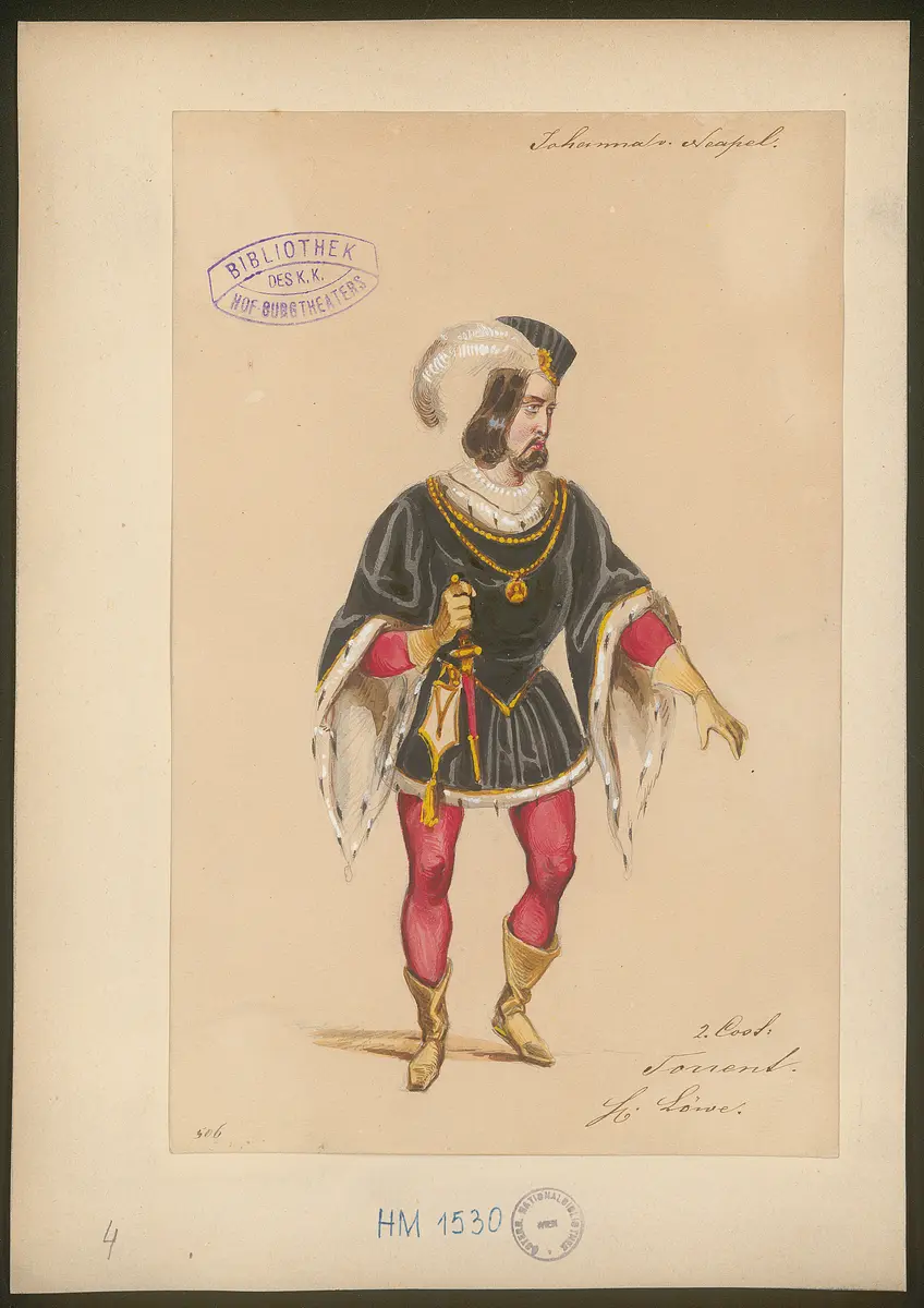 Johanna von Neapel, Titel der Serie: Figurinen des k.k. Hof-Burgtheaters