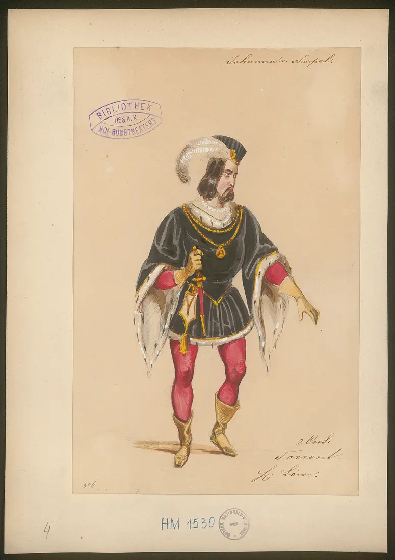 Johanna von Neapel, Titel der Serie: Figurinen des k.k. Hof-Burgtheaters