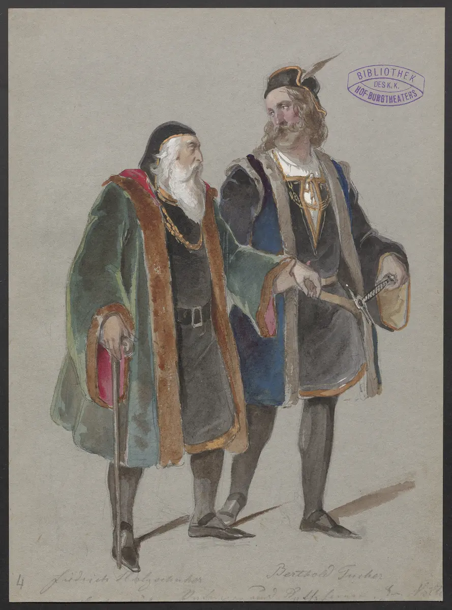 Der Zunftmeister von Nürnberg, Titel der Serie: Figurinen des k.k. Hof-Burgtheaters