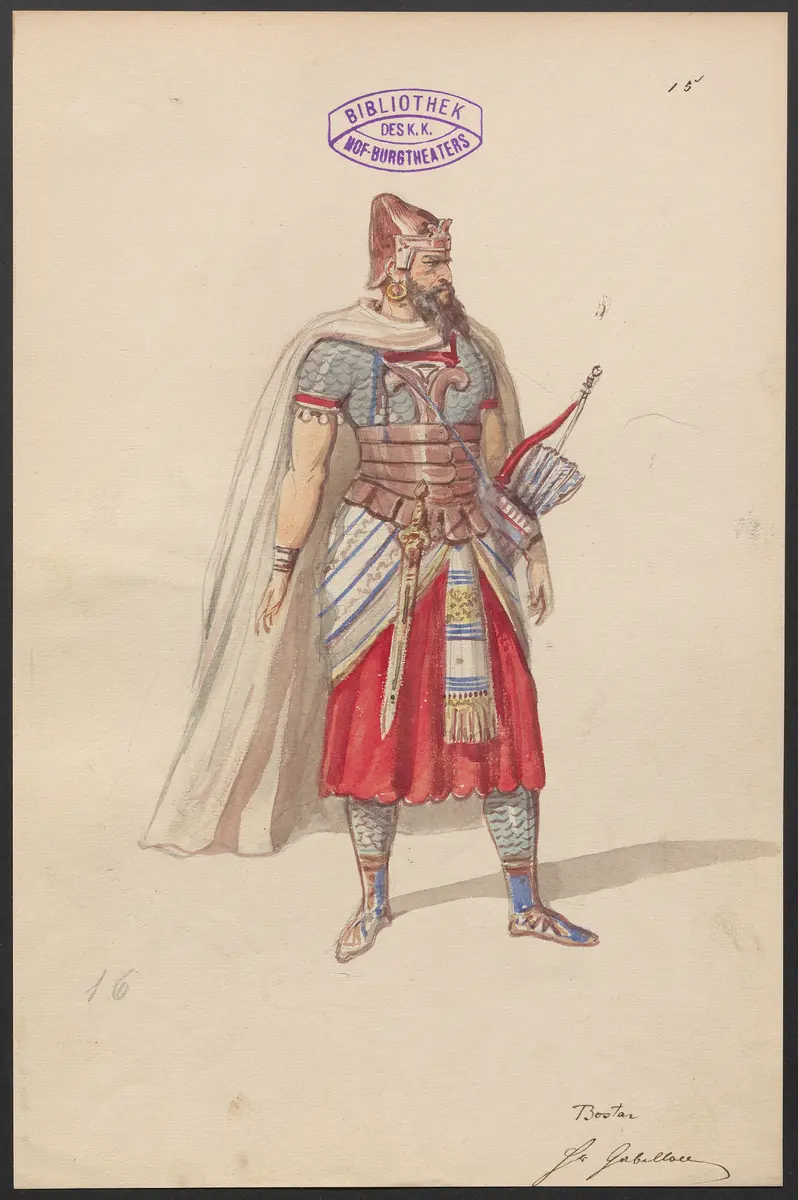 Sophonisbe, Titel der Serie: Figurinen des k.k. Hof-Burgtheaters