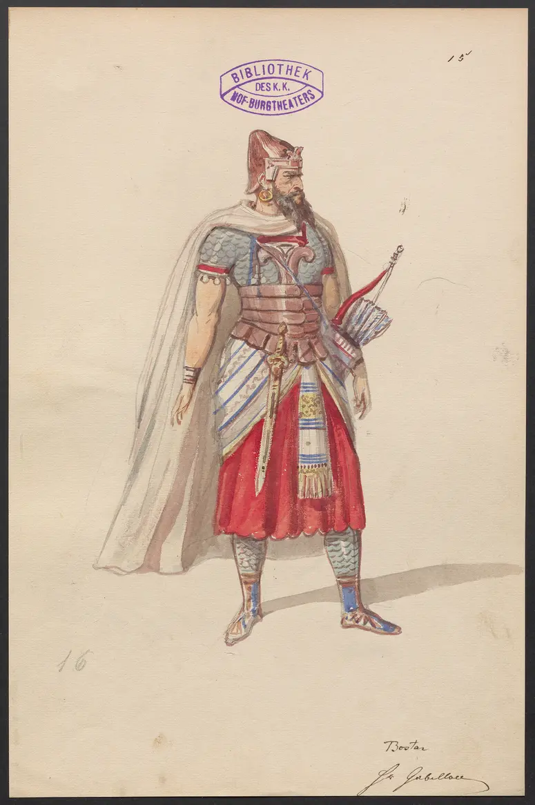 Sophonisbe, Titel der Serie: Figurinen des k.k. Hof-Burgtheaters