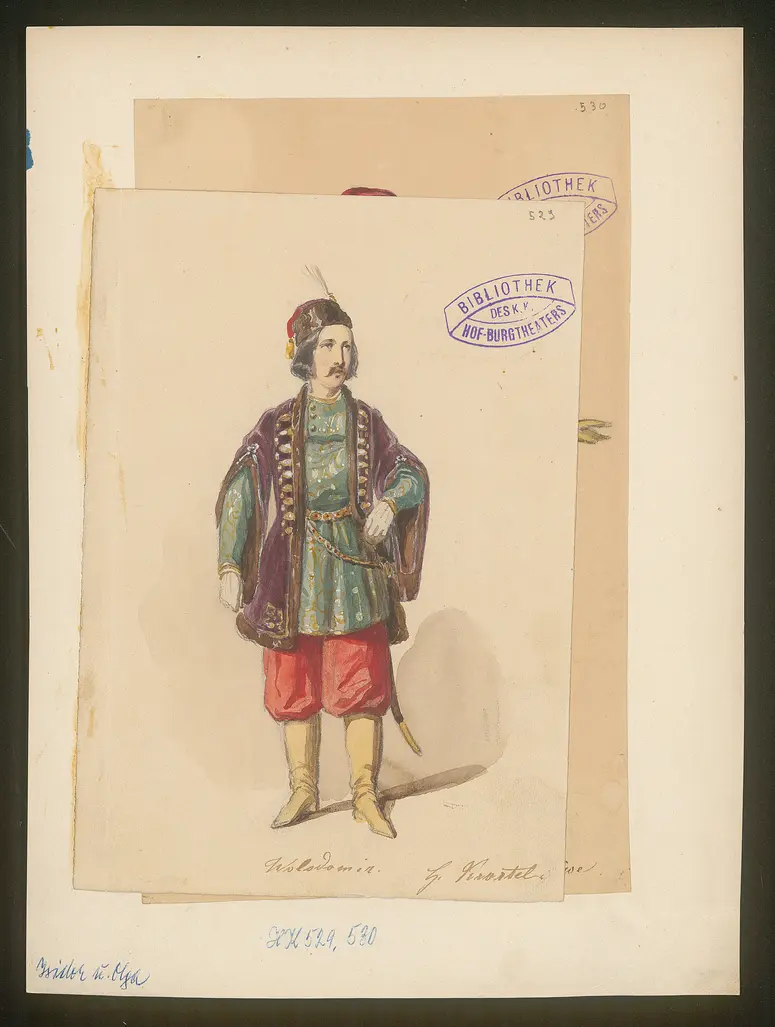 Isidor und Olga, Titel der Serie: Figurinen des k.k. Hof-Burgtheaters