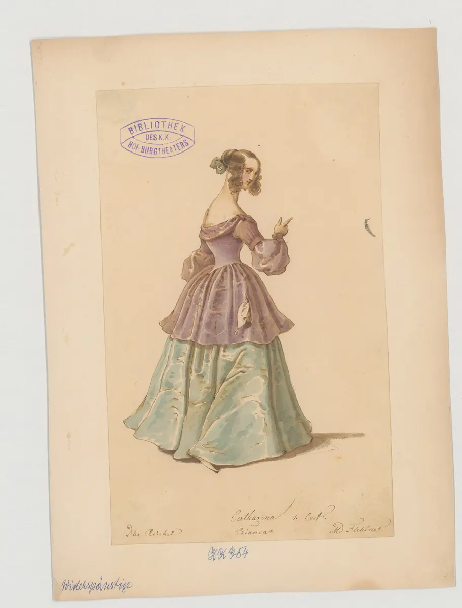 Der Widerspenstigen Zähmung, Originaltitel: The Taming of the Shrew, Titel der Serie: Figurinen des k.k. Hof-Burgtheaters