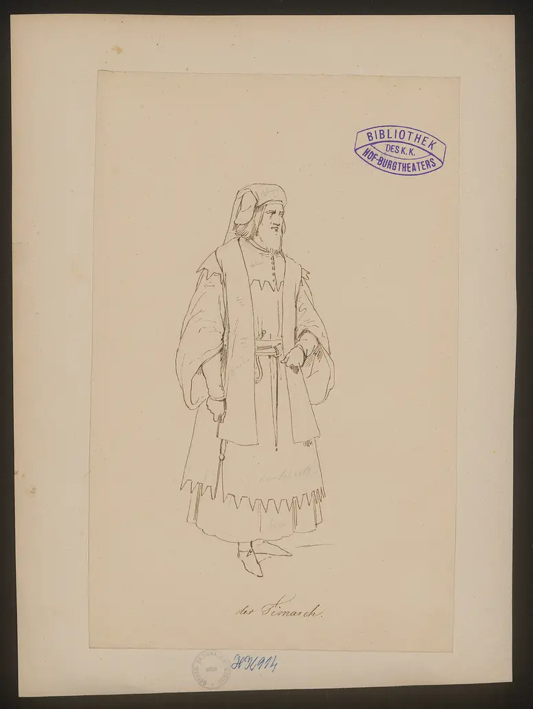 Der Sohn der Wildnis, Titel der Serie: Figurinen des k.k. Hof-Burgtheaters