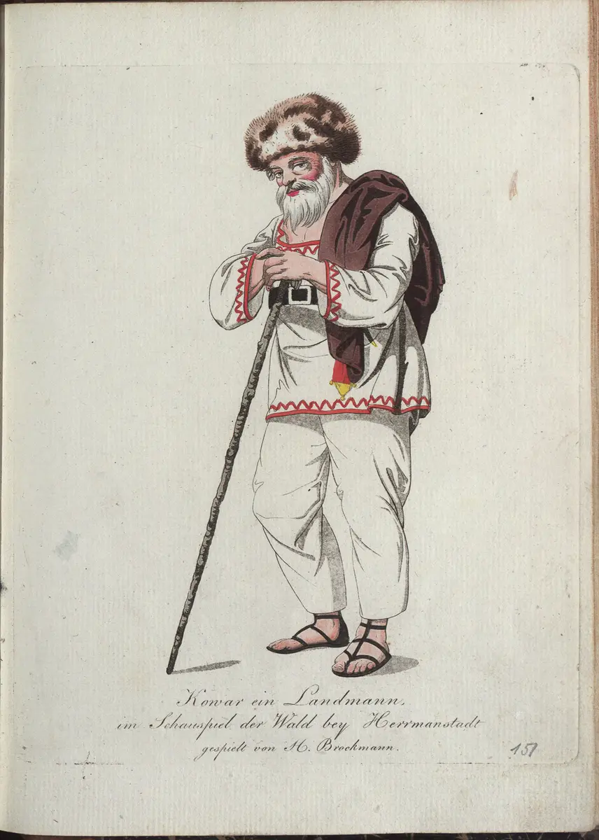 Der Wald bei Hermannstadt, Titel in Vorlageform: Der Wald bey Hermannstadt, Titel der Serie: Auswahl schöner Costumes für Theater- und Ball-Anzüge