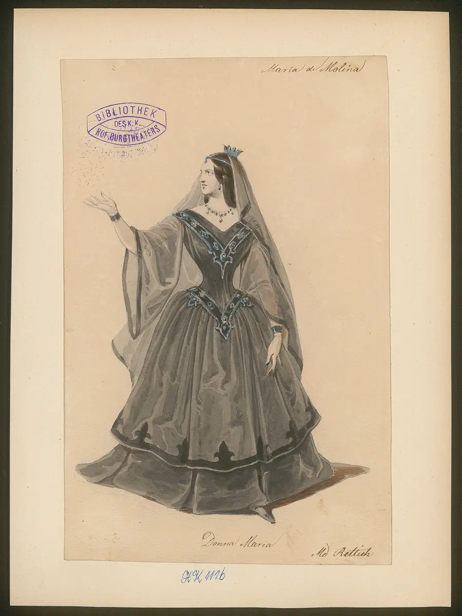 Donna Maria de Molina, Titel der Serie: Figurinen des k.k. Hof-Burgtheaters