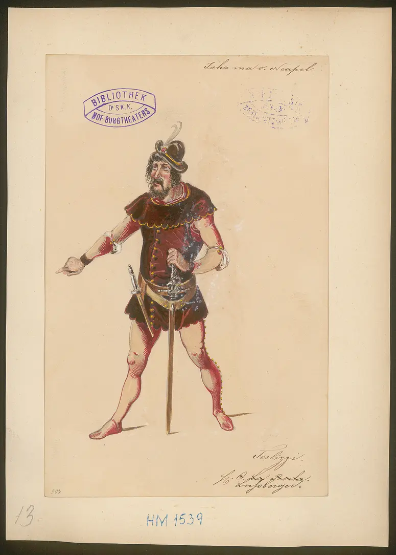 Johanna von Neapel, Titel der Serie: Figurinen des k.k. Hof-Burgtheaters