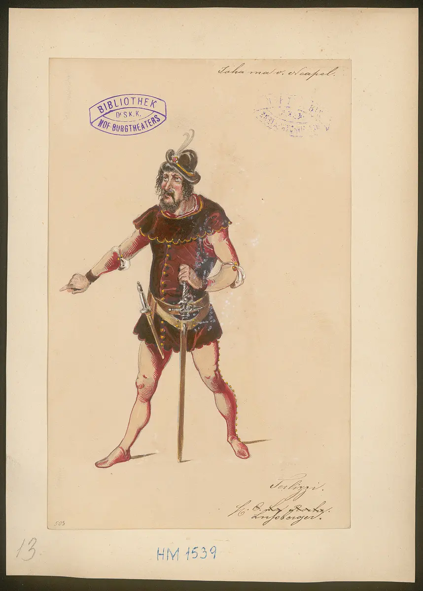 Johanna von Neapel, Titel der Serie: Figurinen des k.k. Hof-Burgtheaters