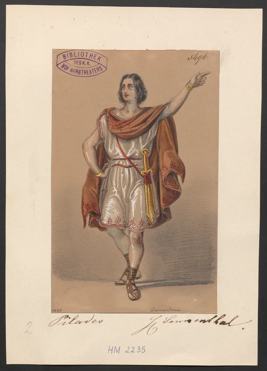 Iphigenie in Delphi, Titel der Serie: Figurinen des k.k. Hof-Burgtheaters