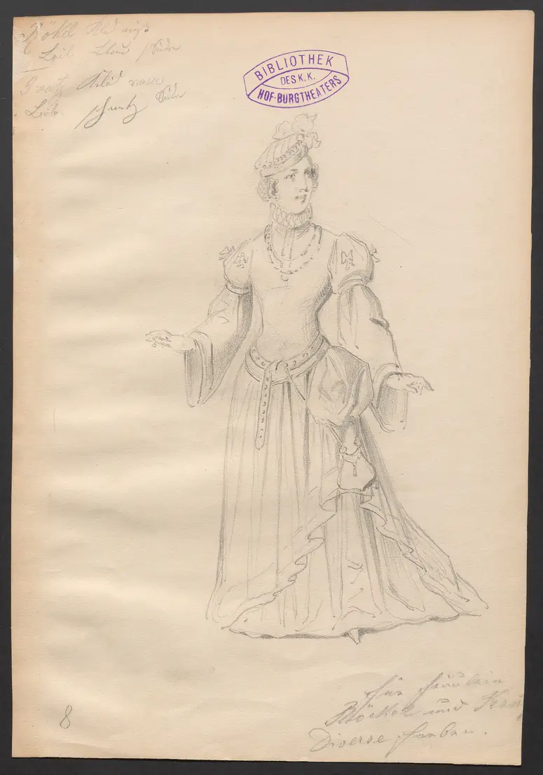 König und Bauer, Titel der Serie: Figurinen des k.k. Hof-Burgtheaters