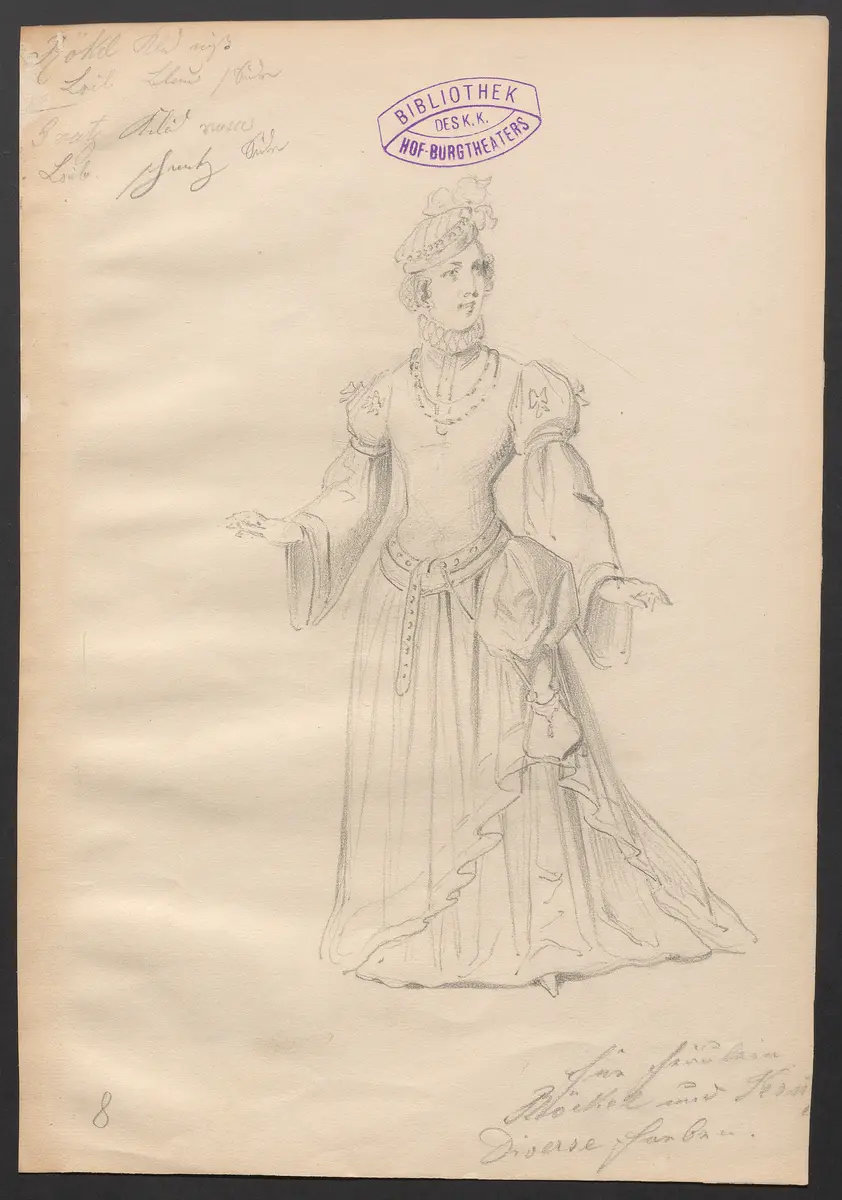 König und Bauer, Titel der Serie: Figurinen des k.k. Hof-Burgtheaters