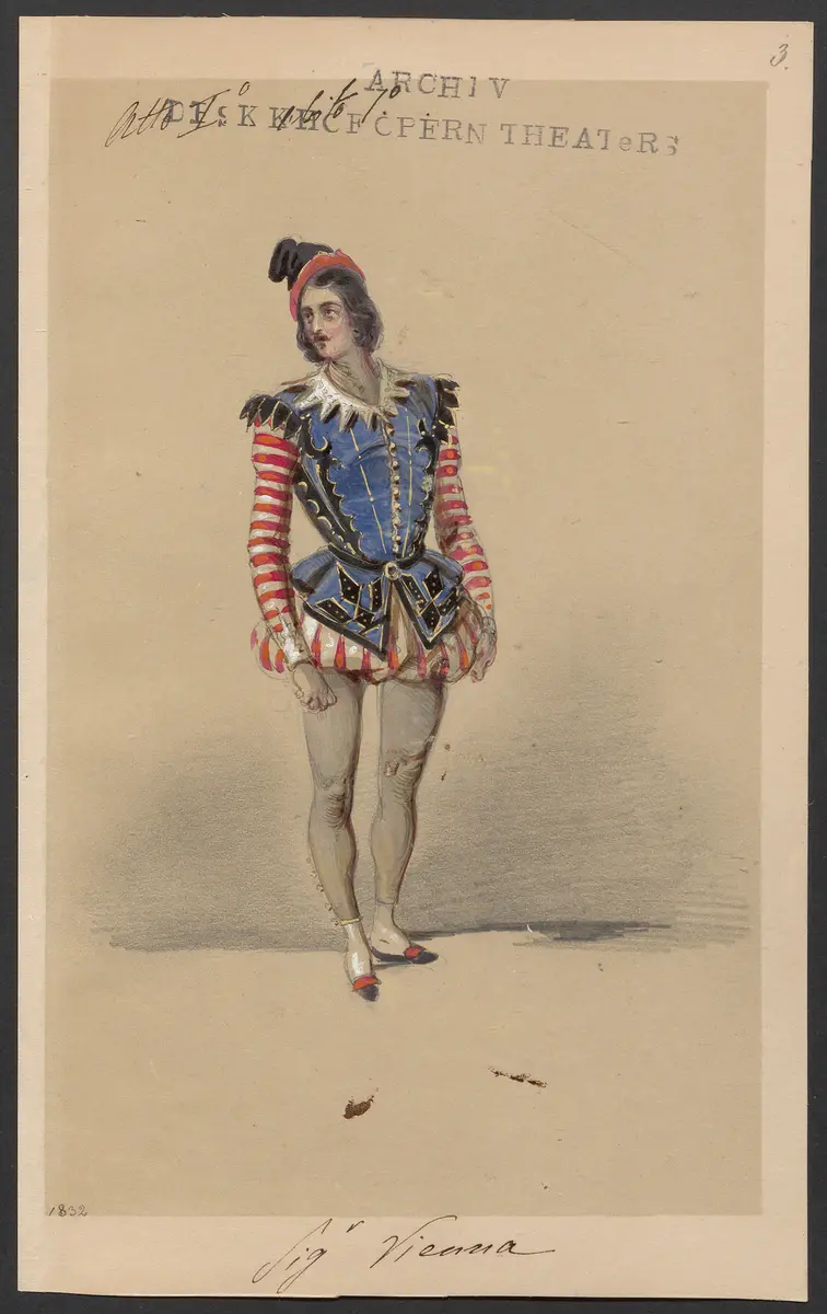 Die Gauklerin, Titel der Serie: Figurinen des k.k. Hofoperntheaters