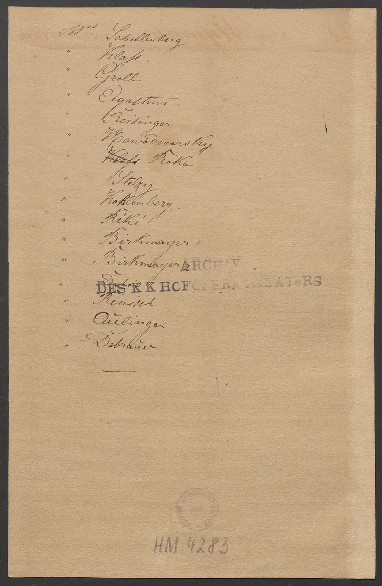 Die Nymphe, Titel der Serie: Figurinen des k.k. Hofoperntheaters